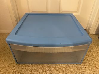 🟡 Sterilite Single Modular Stacking Drawer — Blue/Clear