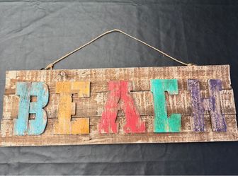 Rustic Wood BEACH Wall Sign