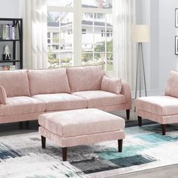 5 PIECE SOFA SET AND OTTOMAN 