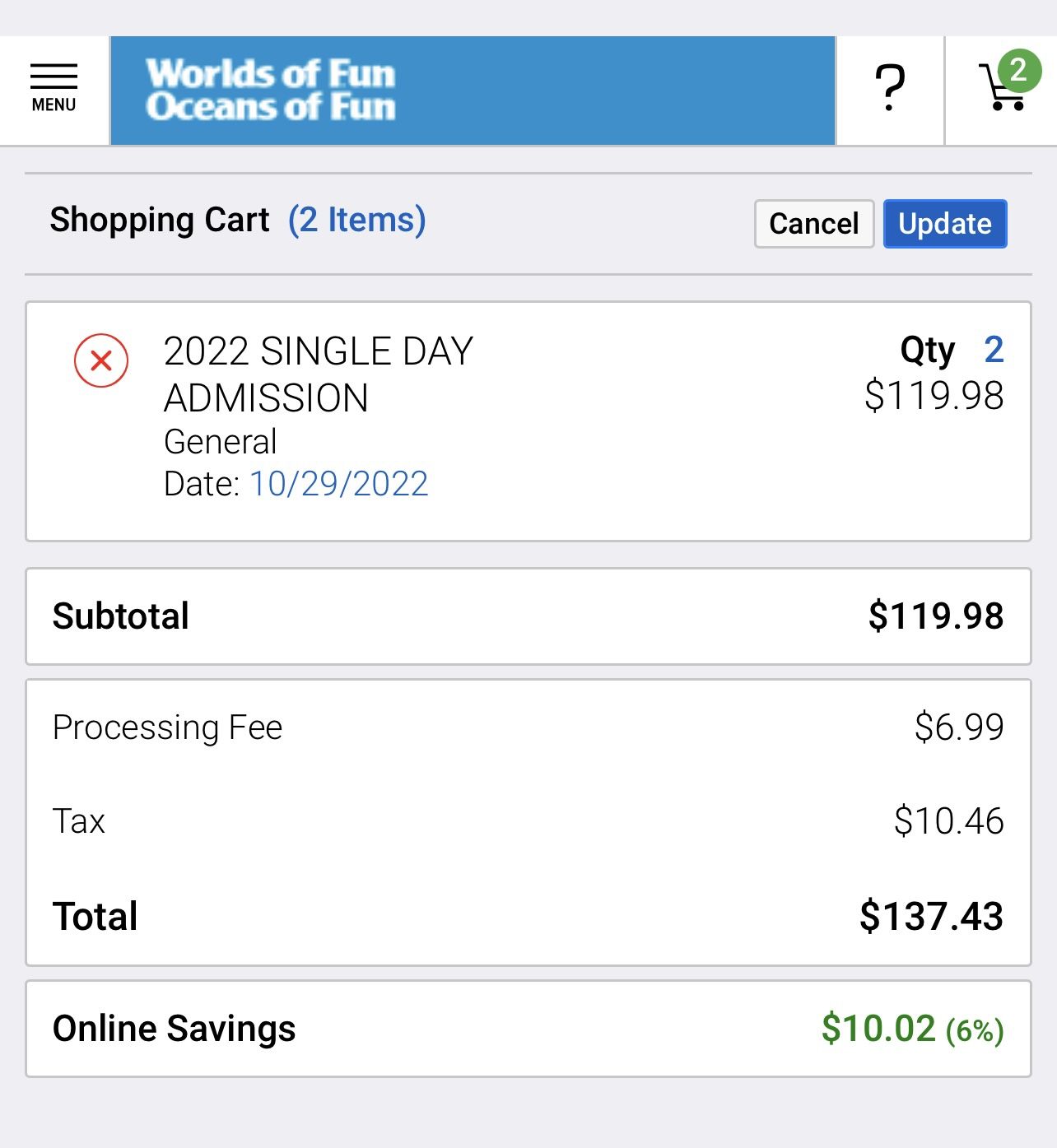 Worlds Of Fun Tickets