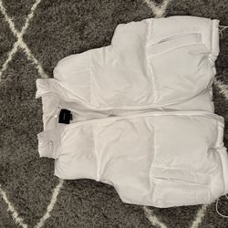 white puffer jacket vest 