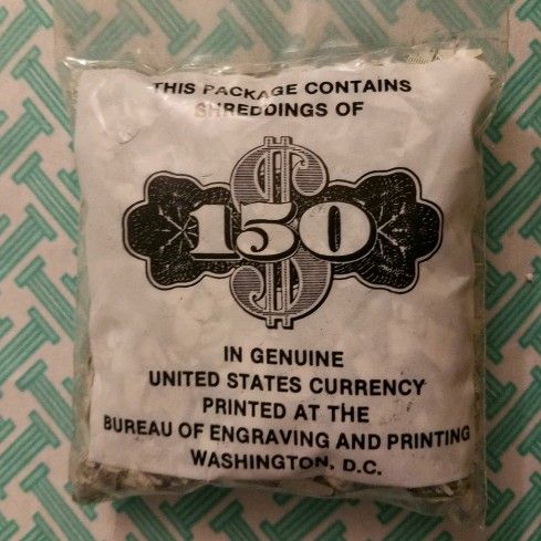 NEW Bag of shredded money from washington dc