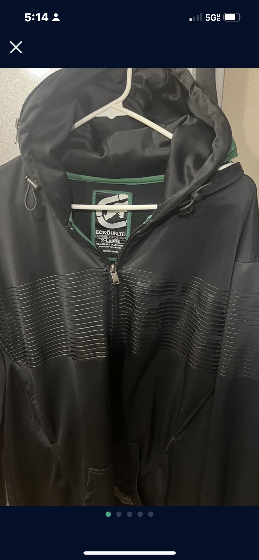 Perfect Condition Men’s XL Ecko UNLTD With Hood Black Coat Great Deal 