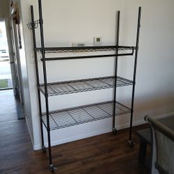 Metal Shelf With Wheels Excellent Condition 