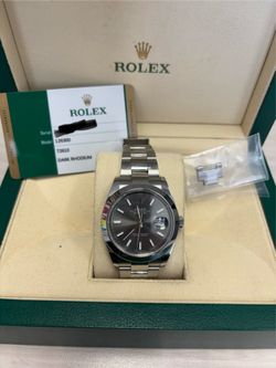 Rolex Datejust 41mm Ref. 126300 Rhodium Stick Dial – Box & Papers