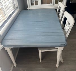 Real wood dining room table with 6 chairs