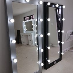 New Hollywood Full Body Length Mirrors W Power Outlet 