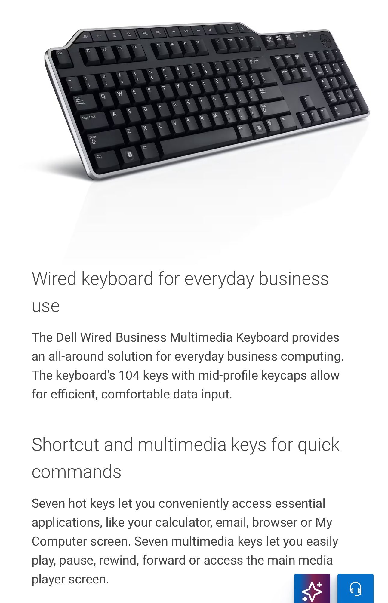 Dell Wired Business Multimedia Keyboard Model KB522 - Black ~ Brand New!