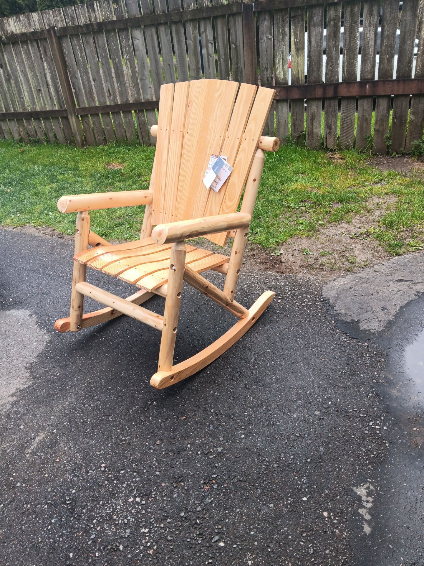 large wooden log home rocking chair brand new can deliver