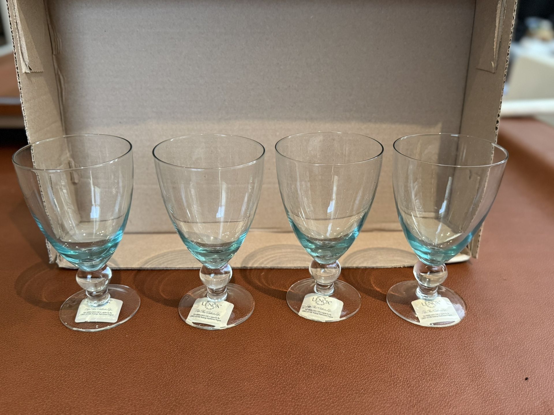 Lenox- Wine Blue Rhapsody bowl with clear stem