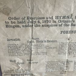 July 4, 1876 Program. Saucon Valley, PA