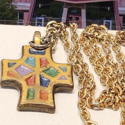 #2172, TERRA SANCTA GUILD 1969, MONOGRAM OF CHRIST ENAMEL.
