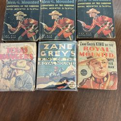 Zane Grey’s, Royal mounted, westerns collection of Big Little Books circa 1930s