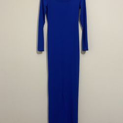 Blue Long Sleeve Body Con Dress