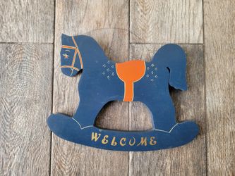 Wooden Rocking Horse Wall Hanging