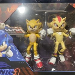 Sonic the Hedgehog 3 Light Up 2 Pack Super Shadow/Sonic Jakks 5" Figures