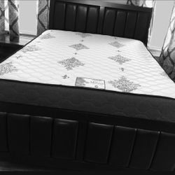 Queen  Size Brand New Mattress Foam 11” Thick+Box Spring 9”+Bedframe Brand New Delivery 📦 Available WE FINANCE 