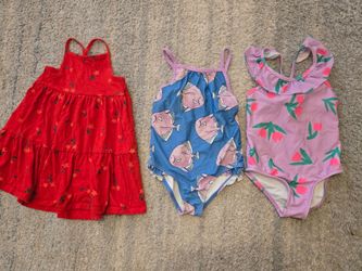 Bundle toddler girl size 3 cat and jack dress swimsuit all for $5