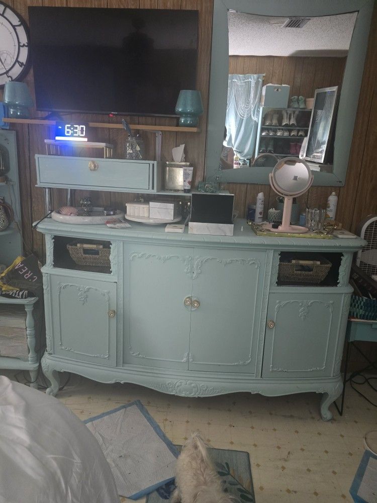 Gorgeous aqua huge cabinet With storage