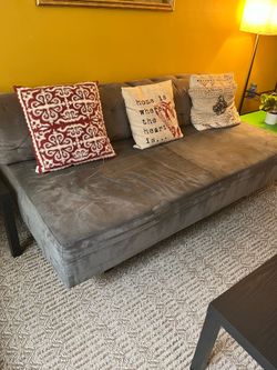 Soft Couch-Sofa-Sleeper with removable cushions Light grey