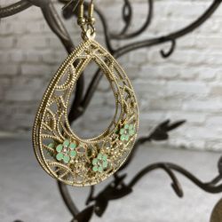 Faux Gold Hoop Earrings 