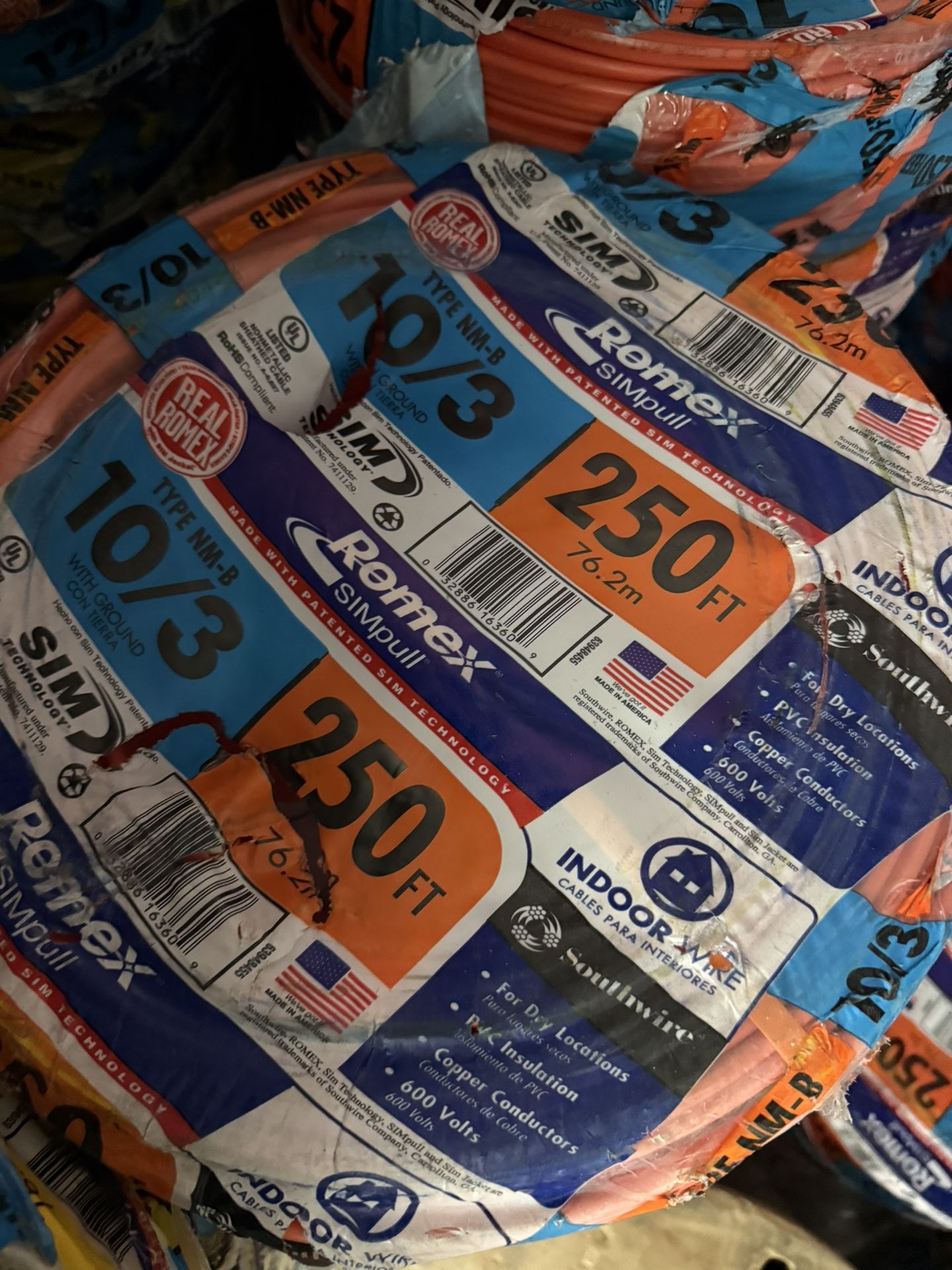 10/3 Romex Wire 250ft Electric Copper Wire (available,price Is Firm )