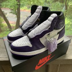 Jordan 1 High OG Court Purple 2.0 Size 9.5