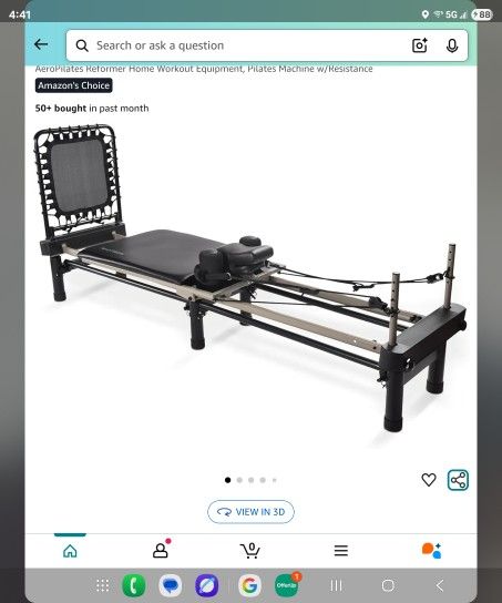 AeroPilates Pro Reformer Whole Body Resistance Padded Pilates Workout Machine with Cardio Rebounder for Home Workouts,