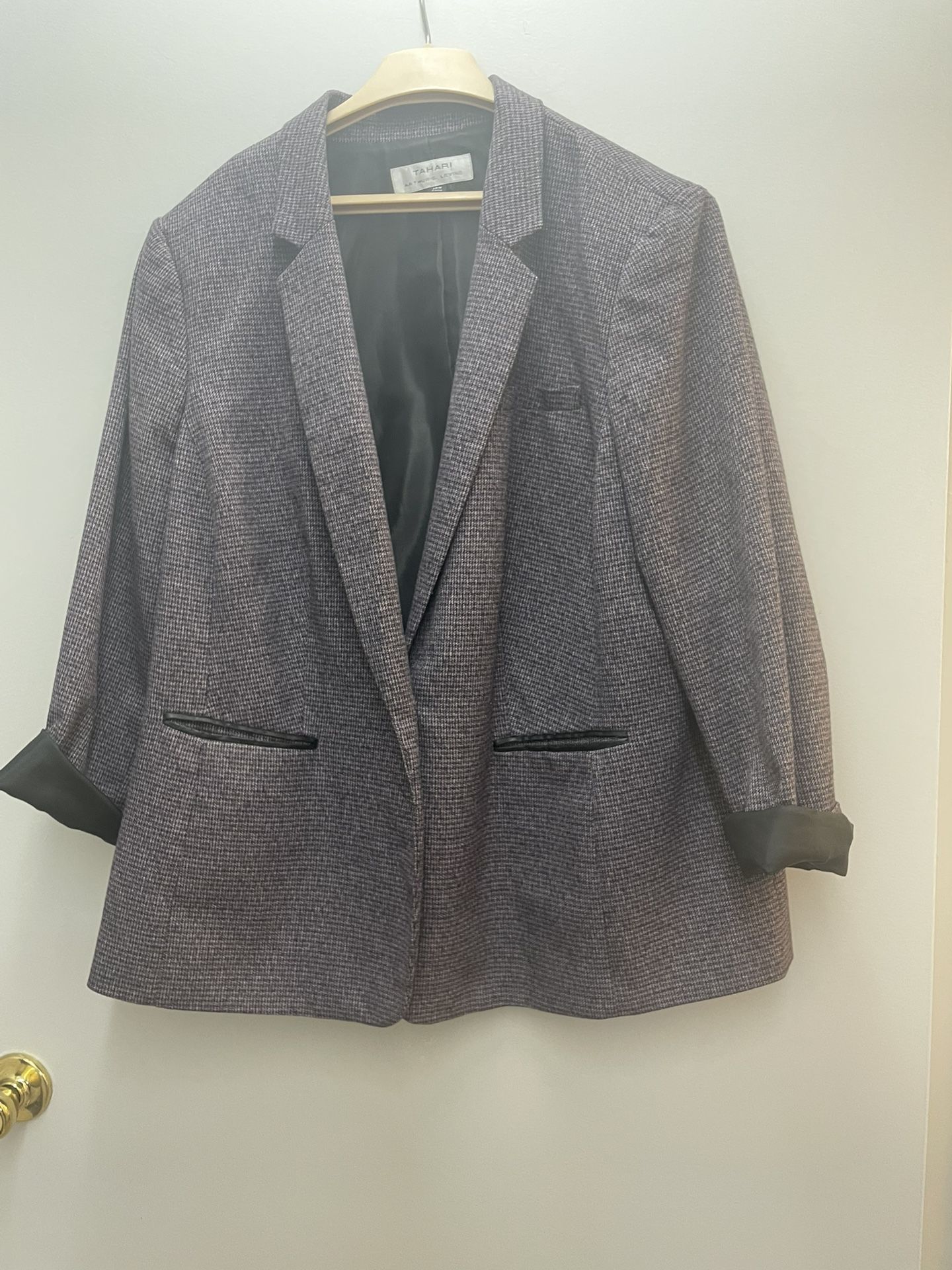 Purple/black/white Tweed Blazer