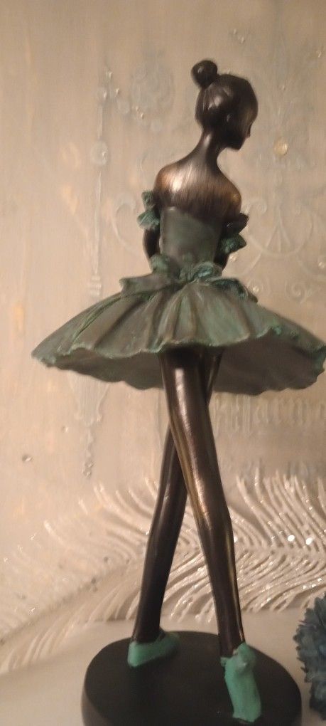 Dahlia Studios Ballerina 12" High Verde Bronze Finish Decorative Dancer Sculpture
