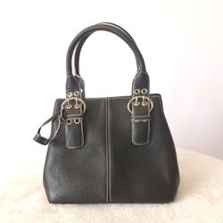 Black Bandolino Pebbled Leather Handbag Satchel