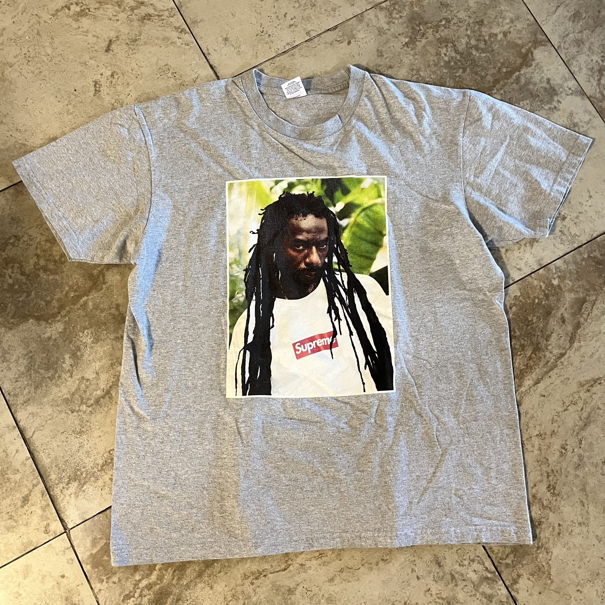 Supreme - Buju Banton Tee (SS19) - Grey - Large - Used for Sale in