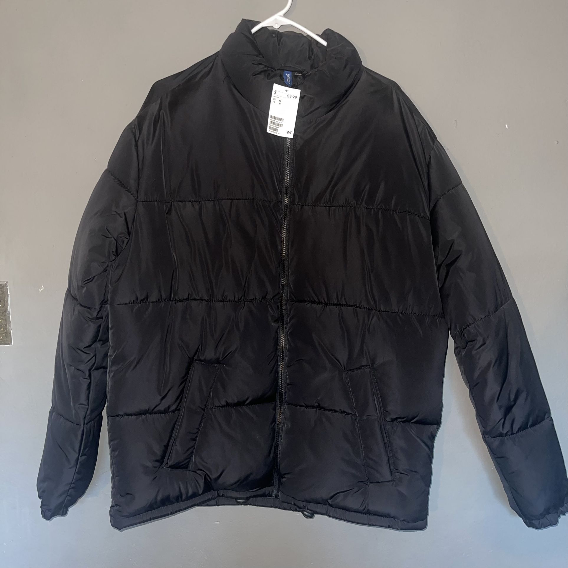 Men’s Black Puffer Jacket – Size Medium (New with Tags)