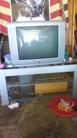 Tv and glass tv stand