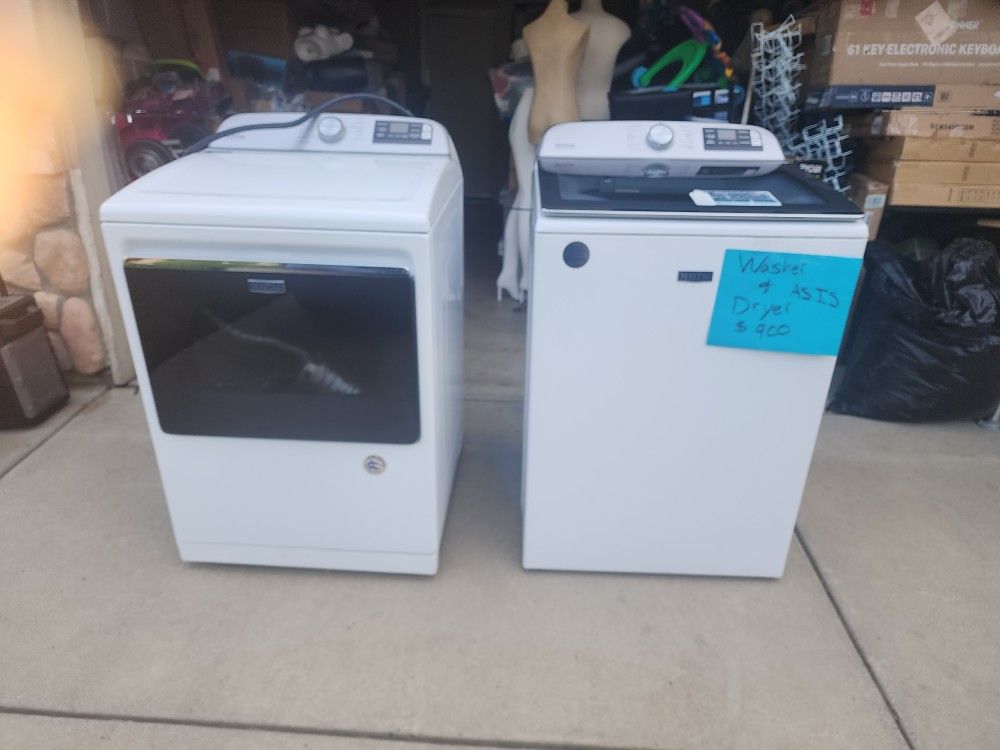 May tag White Top-Load Washer & Electric Dryer Set