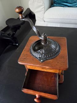 Antique Arcade Imperial Coffee Grinder - Cast Iron & Wood Mill