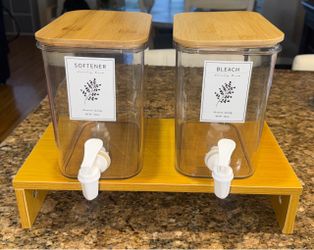 2-Piece Laundry Room Detergent & Softener Dispenser Set – 120 oz Each
