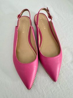 Coach Pink Leather Slingback Flats 8