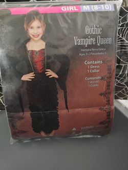NEW Girls Size Medium (8-10) Gothic Vampire Queen Costume