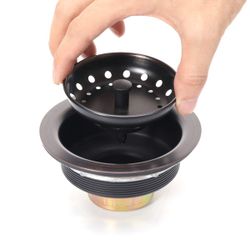  Ensamble ORB de drenaje para fregadero de cocina de 3-1/2 pulgadas con cesta colador/tapón, todo acero inoxidable duradero y resistente al óxido bron