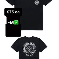 Chrome Hearts Men's M Black Crew Neck Short Sleeve Cotton Graphic Print Tee