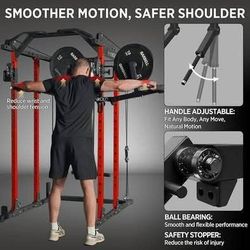 New Mikolo Standing Lateral Raise Attachment for Squat Rack, w/ 1" Holes, Power Rack Cage Attachment
