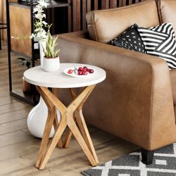 Accent side table 24.5 inch wooden accent table , NEW 
