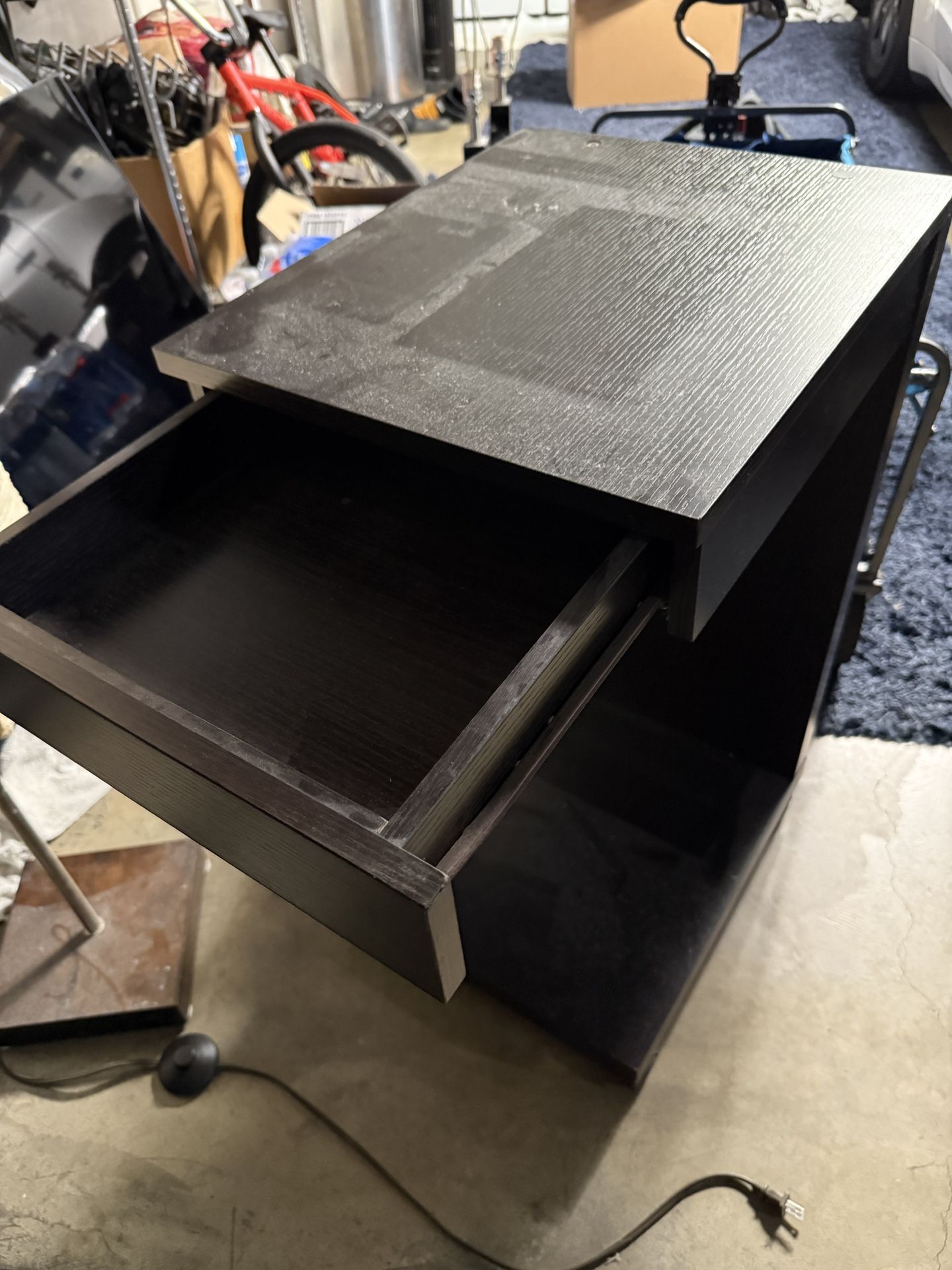 Side Table With Drawer, Lamps