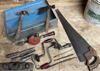 Vintage Woodworking Tools Antique box included