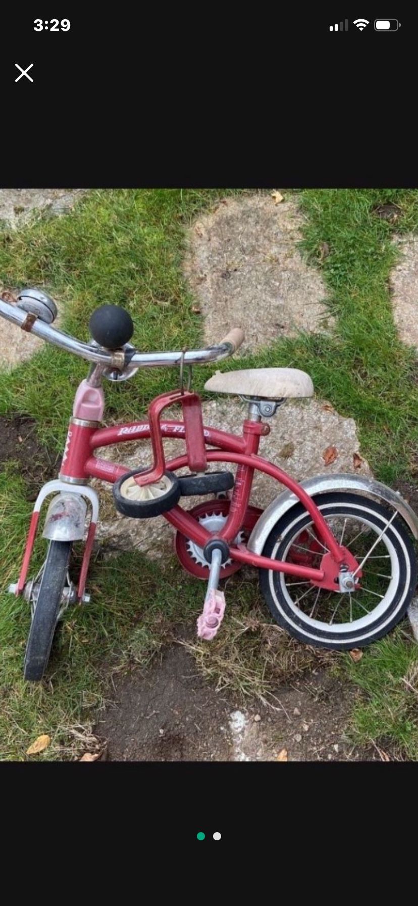 Vintage All Metal Radio Flyer Training Bike