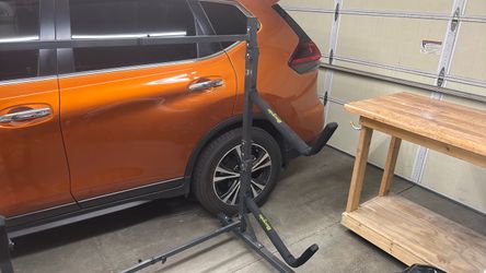 Kayak rack on wheels.