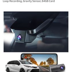 Fitcamx Front 2K+Rear 1080P Dash Cam Adapts for Toyota Sienna 2021-2026