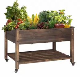 48 in. Raised Garden Bed with Lockable Wheels