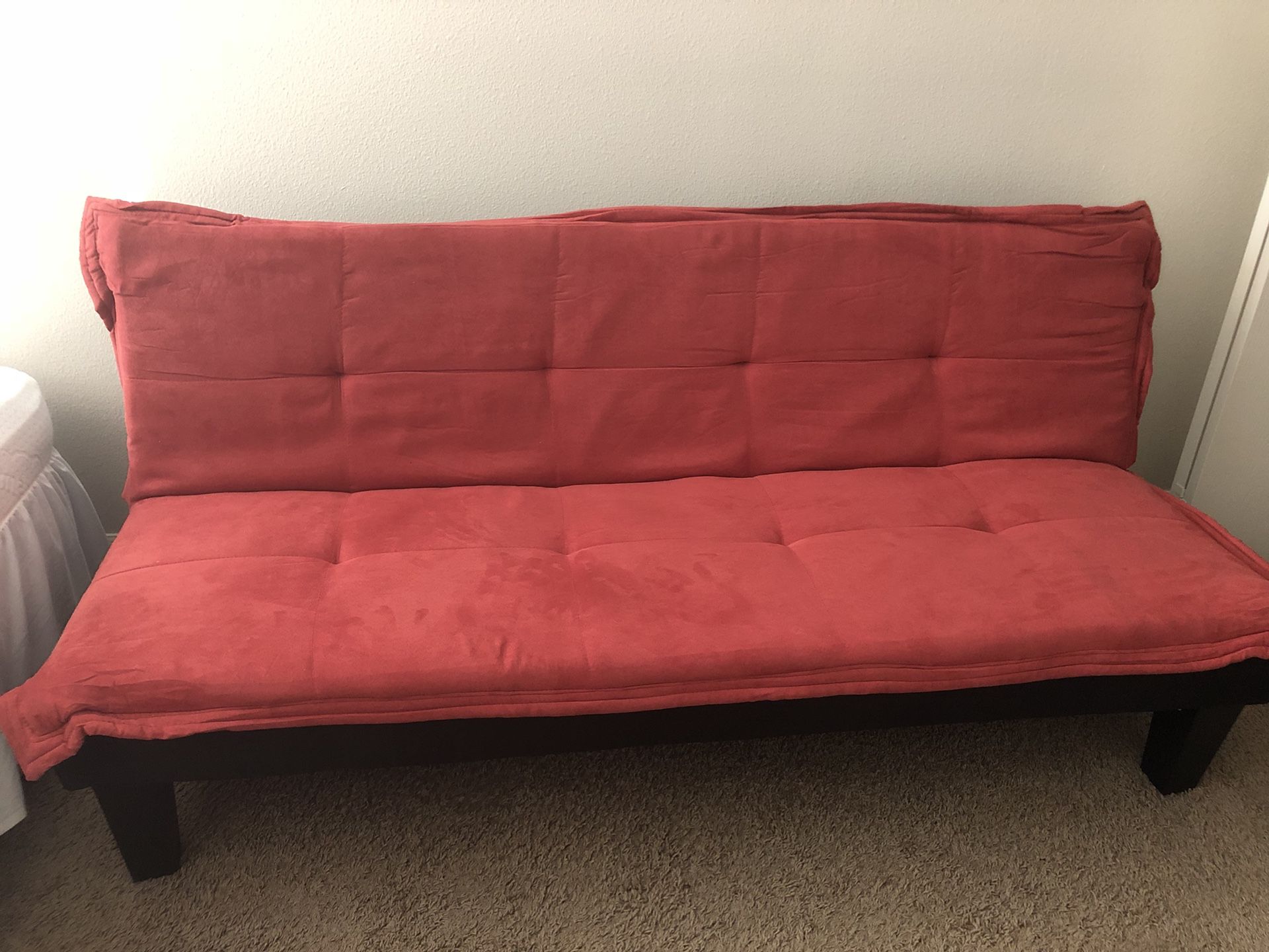 Red couch bed